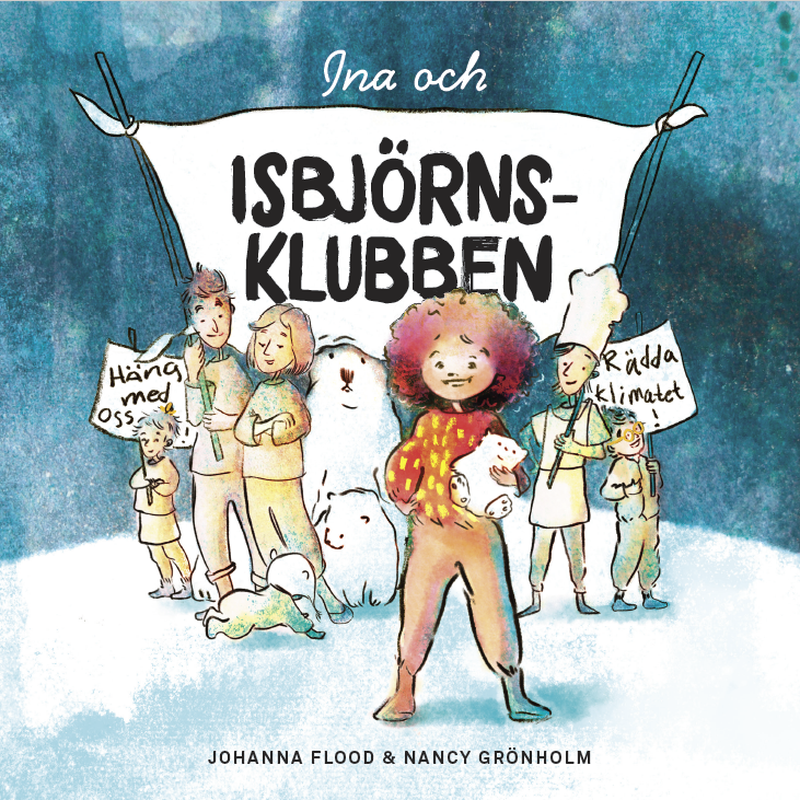Tecknad billd på  Issbjörnsklubben. Illustration: Nancy Grönholm.