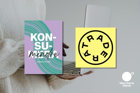 Johanna Flood berättade om Konsumindre vid ett webinar med Våra barns klimat.